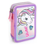 Hartom Unicorn Shine 3 Zip Filled Pencil Case