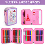 Hartom Unicorn Power 3 Zip Filled Pencil Case