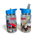 Transformers plastic bottle with straw