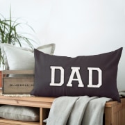 Dad charcoal grey embroidered cushion with duck foam pad