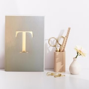 Letter T Gold Notebook