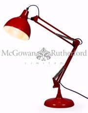 Red Traditional Large Desk Lamp (Purple Fabric Flex)