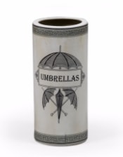 Antiqued White Ceramic Umbrella Stand