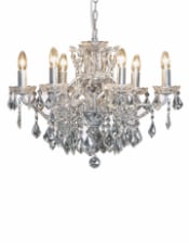 6 Branch Silver Leaf Shallow Chandelier