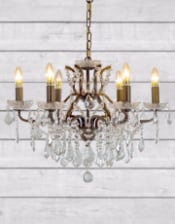 6 Branch Bronze Shallow Chandelier