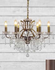 Bronze 6 Branch Shallow Chandelier