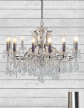 Large 12 Branch Chrome Shallow Chandelier