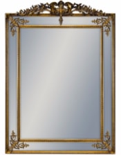 Large Gold French Mirror with Crest