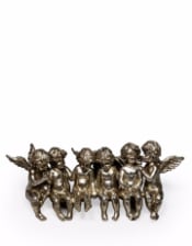 Antique Silver Sitting Row of Cherubs