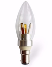 Small Bayonet Silver 4W LED Candle Bulb