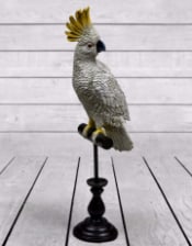 White Cockatoo on Perch Figure
