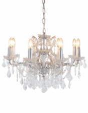 Medium 8 Branch Silver Leaf Shallow Chandelier