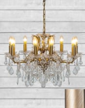 Medium 8 Branch Brushed Gold Shallow Chandelier