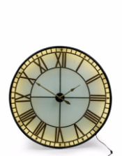 Large Black and Gold Back Lit Glass "Westminster" Wall Clock