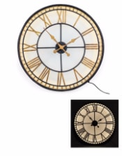 Black and Gold Back Lit Glass "Westminster" Wall Clock