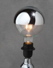 LED 3w Large Globe Retro Filament Bulb with Silver Crown (E27 Large Edison Screw