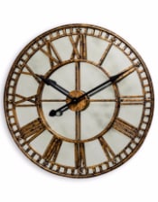 Large Gold Clock with Antique Mirror Face