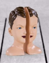 Antiqued Split Deco Head Bookends..*ONE PAIR PER INNER CARTON*