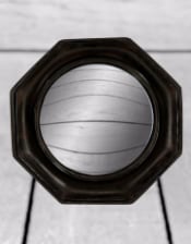 Antiqued Black Octagonal Framed Convex Mirror