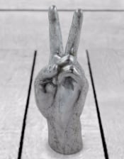 Silver "Peace" Hand Figure