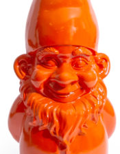 Giant Bright Orange Standing Gnome Figure