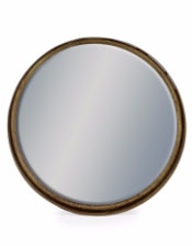 Black and Bronze Deep Framed Cylinder Mirror 31cm