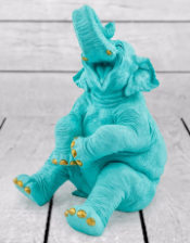 Pale Blue with Gold Details Laughing Elephant