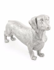 Silver Dachshund Hound Figure