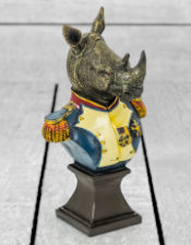 Small Gentry Rhino Bust on Square Base