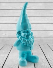 Large Bright Blue Standing Gnome Figure