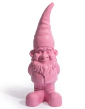Giant Bright Pink Standing Gnome Figure