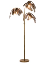 Antique Gold Palm Leaf Floor Lamp