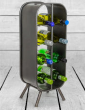 Camden Metal Industrial Small 8 Bottle Wine Rack