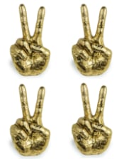 Gold Set of 4 Peace Wall Hands