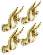 Gold Set of 4 Rock On Wall Hands