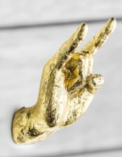 Gold Set of 4 Rock On Wall Hands