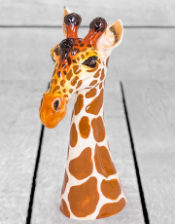 Hand Painted Ceramic Giraffe Head Vase