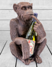 Antiqued Bronze Sitting Monkey Figure/Bottle Holder