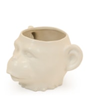 White Ceramic Monkey Face Pot/Vase