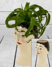 Ceramic Doodle Woman's Face Vase - Blush