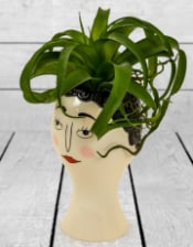 Ceramic Doodle Woman's Face Vase - Blush