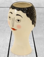 Ceramic Doodle Woman's Face Vase - Blush