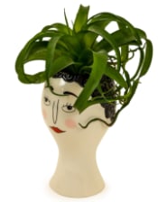 Ceramic Doodle Woman's Face Vase - Blush