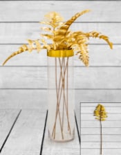 Metallic Gold Large Single Fern Leaf (to be bought in qtys of 12)