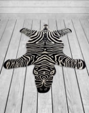 Hand Tufted Extra Large Zebra "Skin" Woollen Rug