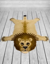 Hand Tufted Extra Large Lion "Skin" Woollen Rug