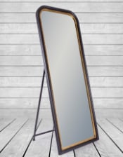 Black with Gold Beaded Dressing Mirror