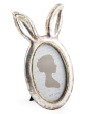 Small Antique Silver Rabbit Ears Photo Frame