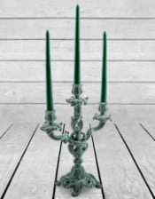 Light Grey/Blue Flock Ornate Candelabra