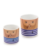 Set of 8 (4 Small, 4 Large) Ceramic People Pots